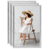 VIDAXL -Fotorahmen 3 PCs für Wand oder Tabelle 7x90 cm MDF Silberfarbe