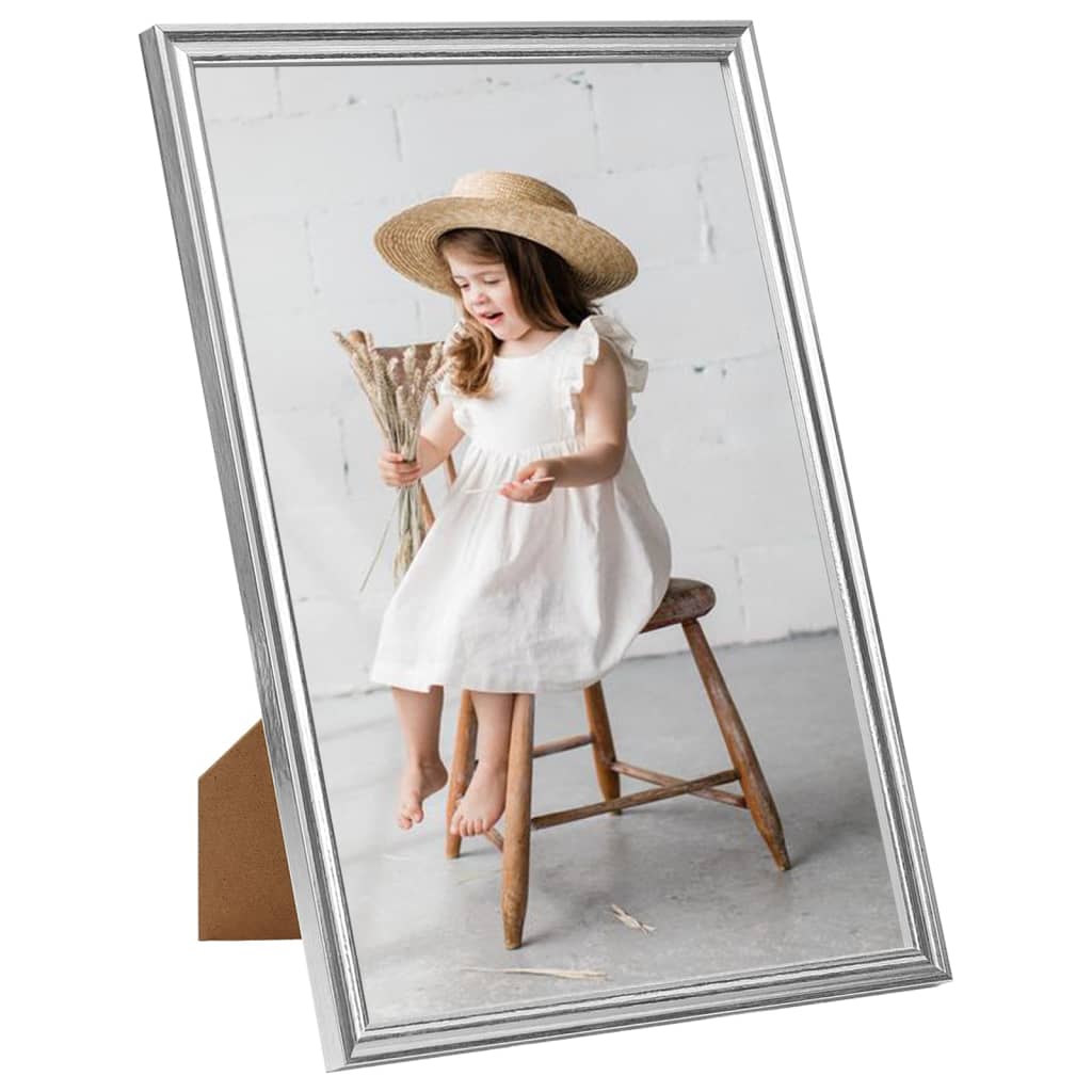 VIDAXL -Fotorahmen 3 PCs für Wand oder Tabelle 7x90 cm MDF Silberfarbe