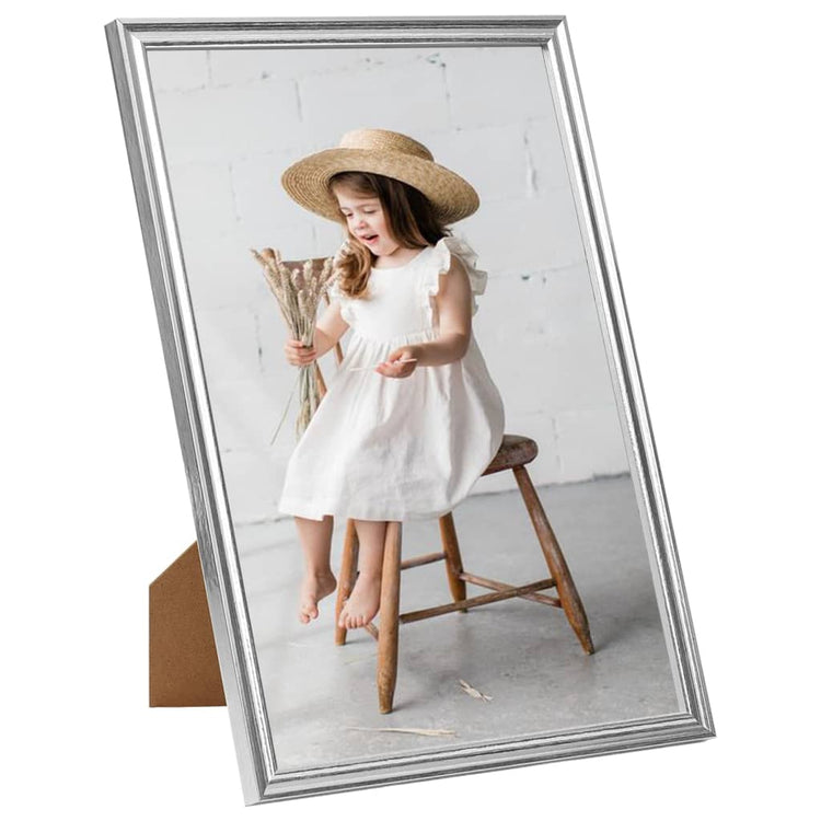 VIDAXL -Fotorahmen 3 PCs für Wand oder Tabelle 7x90 cm MDF Silberfarbe