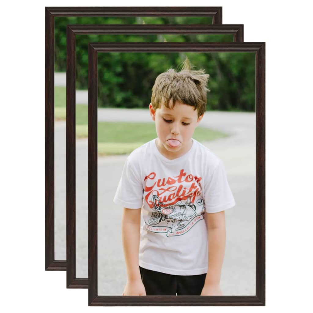 Vidaxl -Fotorahmen 3 PCs für Tabelle 21x29.7 cm MDF Schwarz