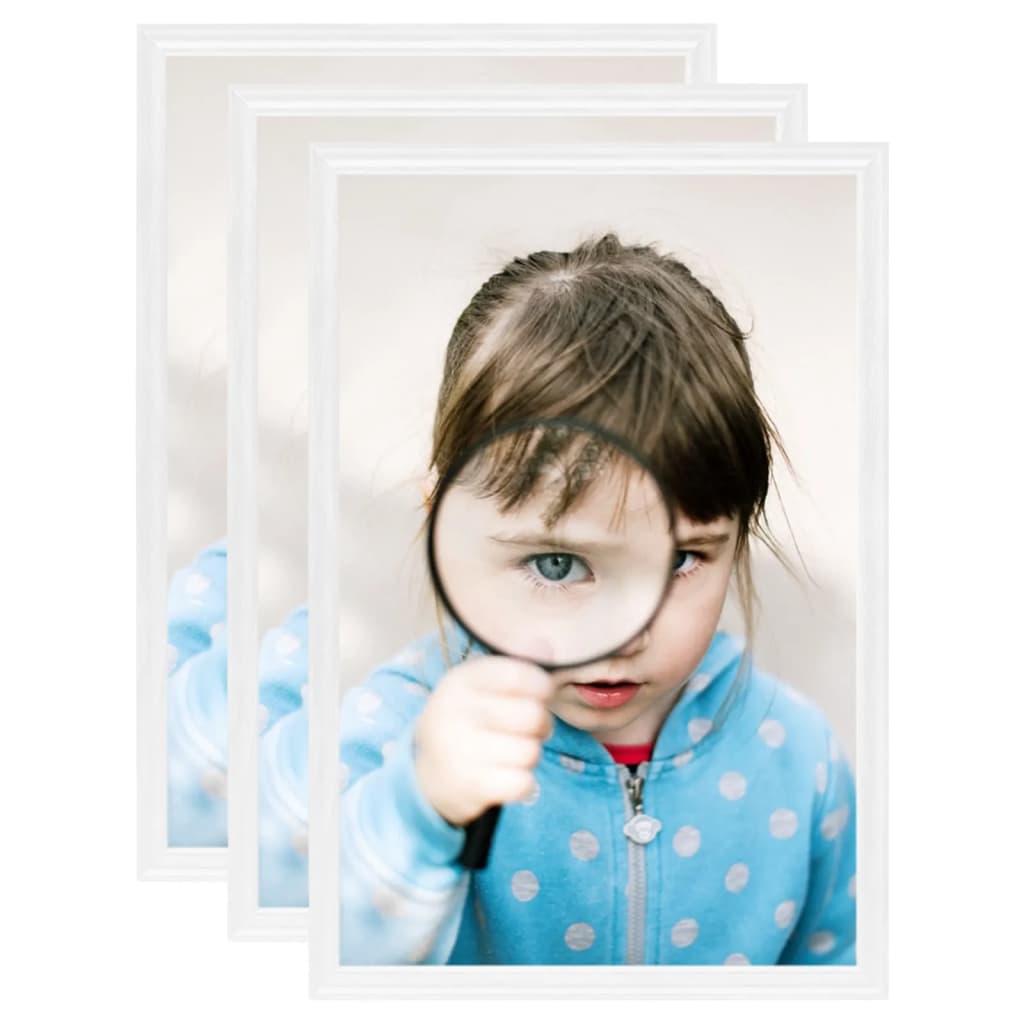 Vidaxl -Fotorahmen 3 PCs für Tabelle 13x18 cm MDF Weiß