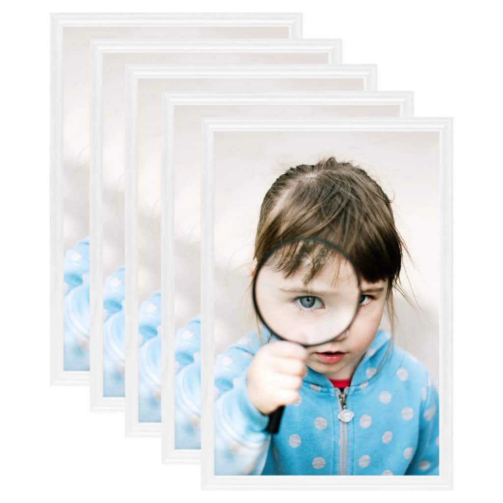 VIDAXL -Fotorahmen 5 PCs für Tabelle 13x18 cm MDF Weiß