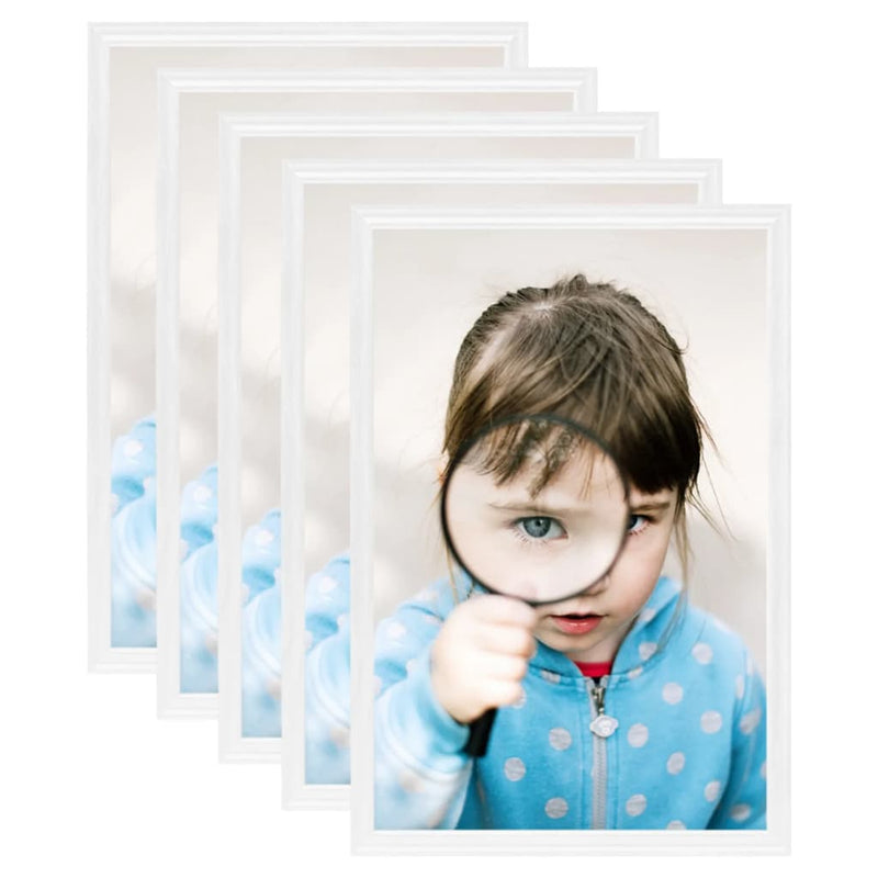 VIDAXL -Fotorahmen 5 PCs für Tabelle 13x18 cm MDF Weiß