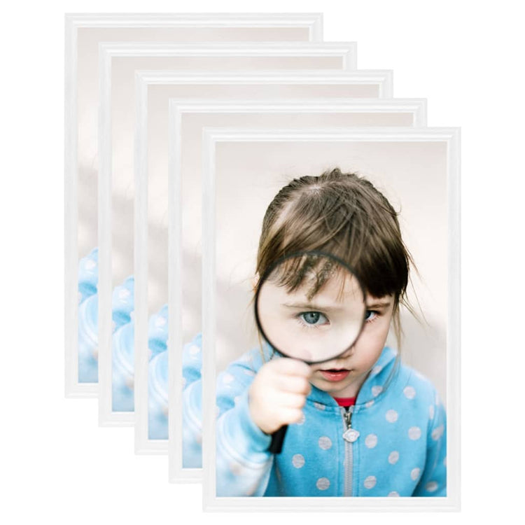 VIDAXL -Fotorahmen 5 PCs für Tabelle 21x29.7 cm MDF Weiß