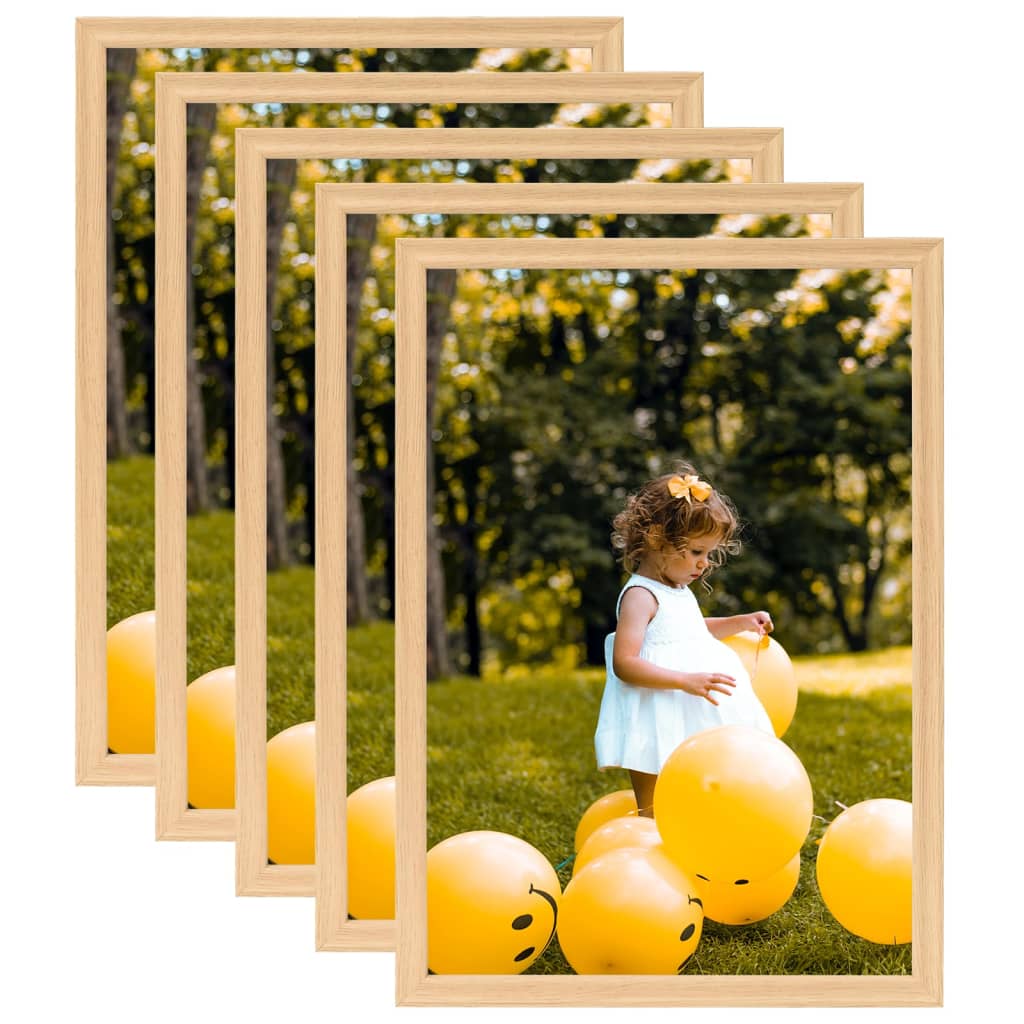 VIDAXL -Fotorahmen 5 STs für Wand oder Tabelle 70 x 90 cm Licht Eiche -Colored