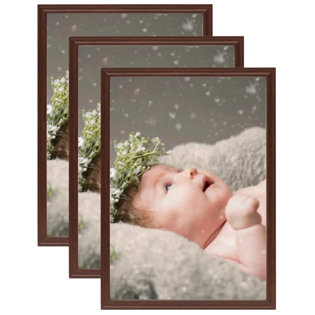 Vidaxl -Fotorahmen 3 PCs für Tabelle 10x15 cm MDF dunkelrot