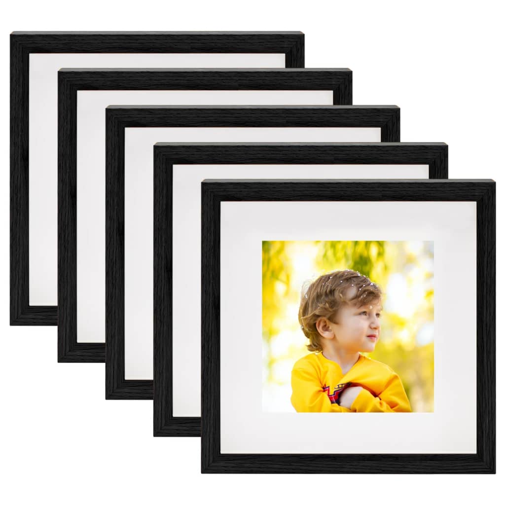 VIDAXL -Fotorahmen 5 PCs für 13x13 cm Foto 3D 23x23 cm Schwarz