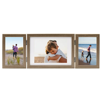 Vidaxl Fotorahmen Triptychon 22x15 cm+2x (10x15 cm) hellbraun