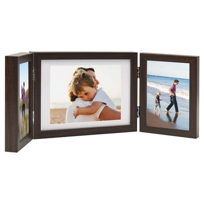 Vidaxl Fotorahmen Triptychon 22x15 cm+2x (10x15 cm) dunkelbraun