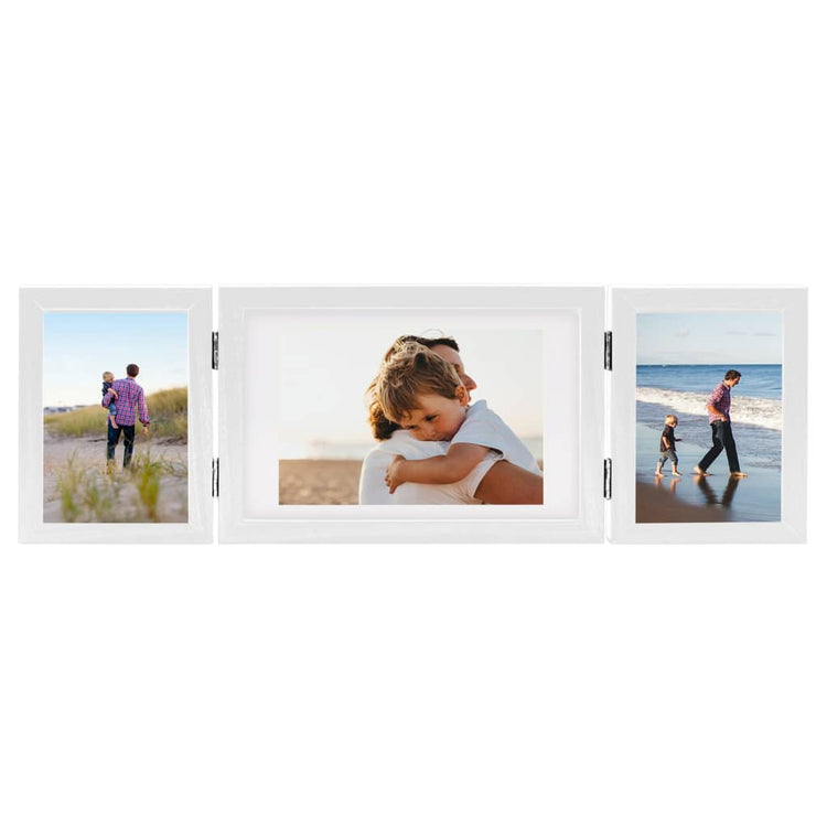 Vidaxl Fotorahmen Triptychon 28x18 cm+2x (13x18 cm) Weiß