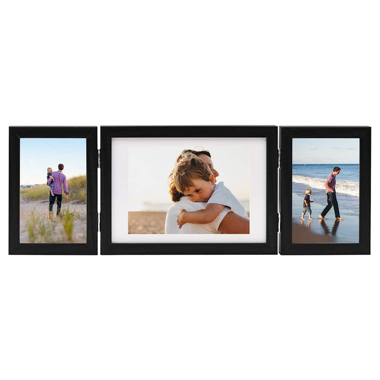 Vidaxl Fotorahmen Triptychon 22x15 cm+2x (10x15 cm) Schwarz