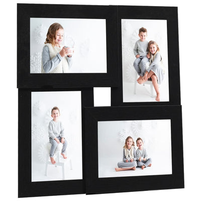 VIDAXL -Fotorahmen für 4x (10x15 cm) Foto MDF Schwarz