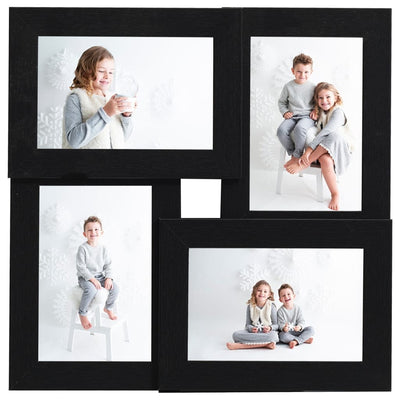 VIDAXL -Fotorahmen für 4x (13x18 cm) Foto MDF Schwarz