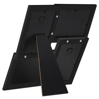 VIDAXL -Fotorahmen für 4x (13x18 cm) Foto MDF Schwarz