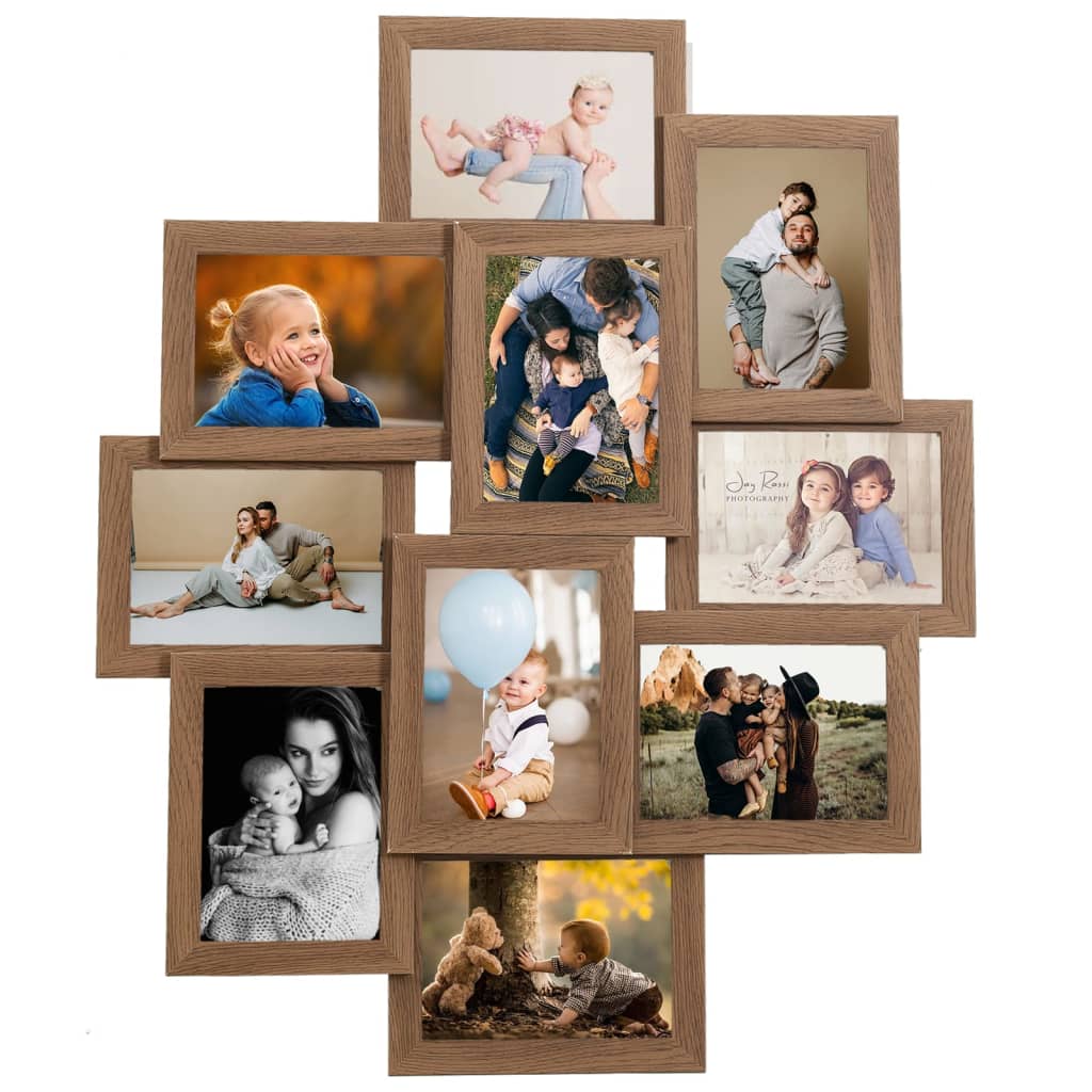 VIDAXL -Fotorahmen für 10x (13x18 cm) Foto MDF Lichtbruin