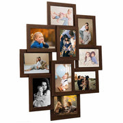 VIDAXL -Fotorahmen für 10x (10x15 cm) Foto MDF Dark Bruin - afbeelding 1