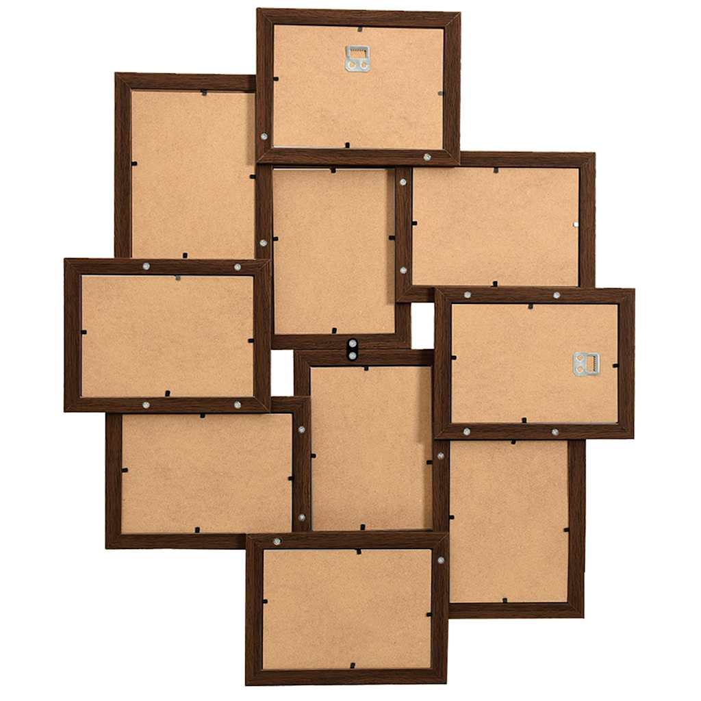 VIDAXL -Fotorahmen für 10x (10x15 cm) Foto MDF Dark Bruin