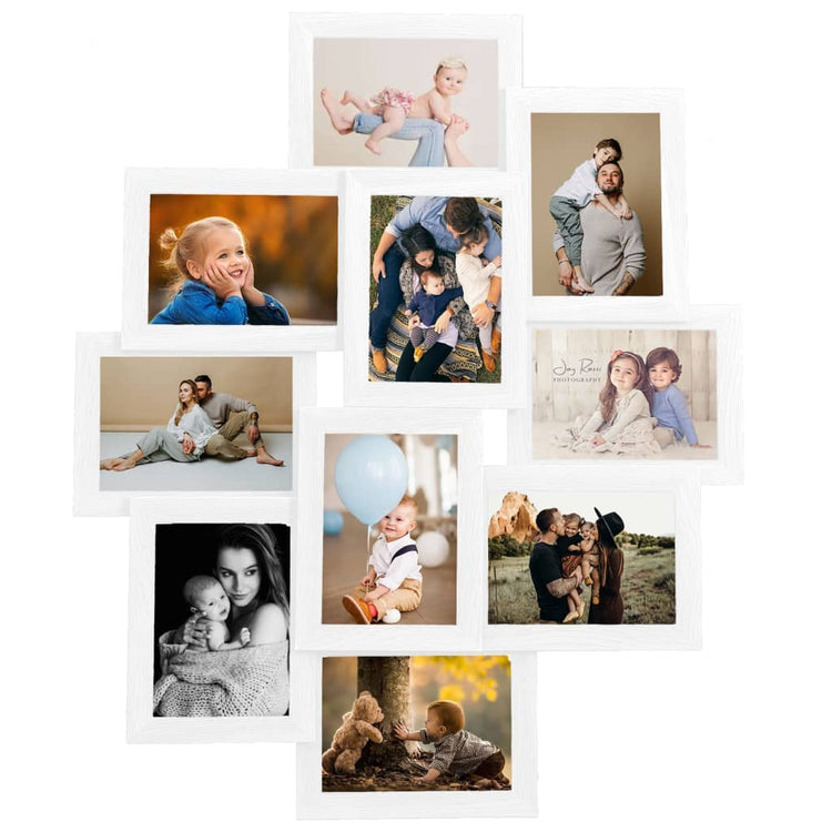 VIDAXL -Fotorahmen für 10x (10x15 cm) Foto MDF Weiß