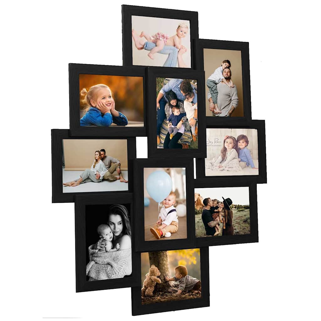 VIDAXL -Fotorahmen für 10x (10x15 cm) Foto MDF Schwarz