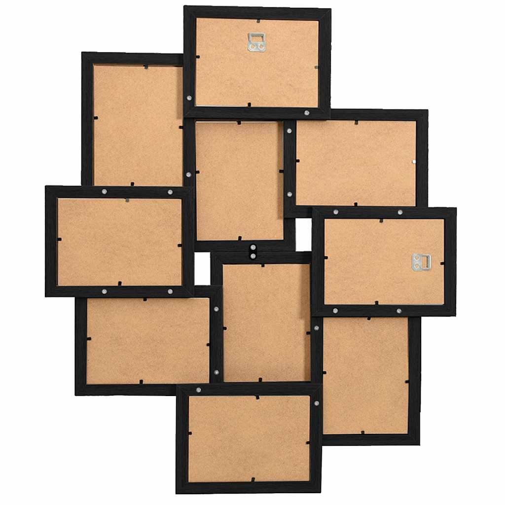VIDAXL -Fotorahmen für 10x (10x15 cm) Foto MDF Schwarz