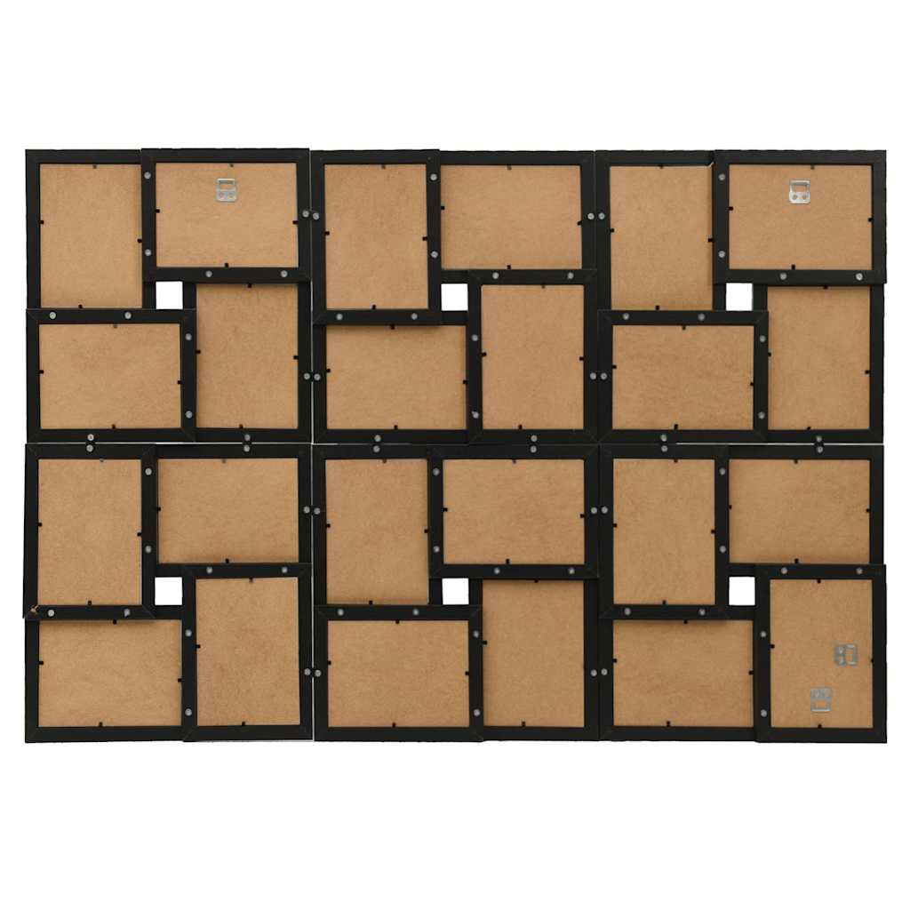 VIDAXL -Fotorahmen für 24x (10x15 cm) Foto MDF Schwarz