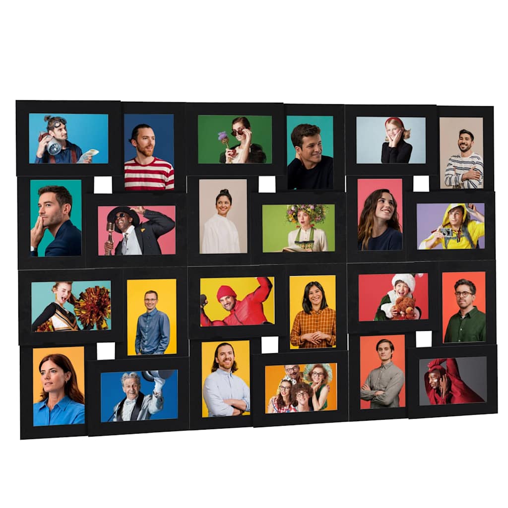 VIDAXL -Fotorahmen für 24 -fache (13x18 cm) Foto MDF Schwarz
