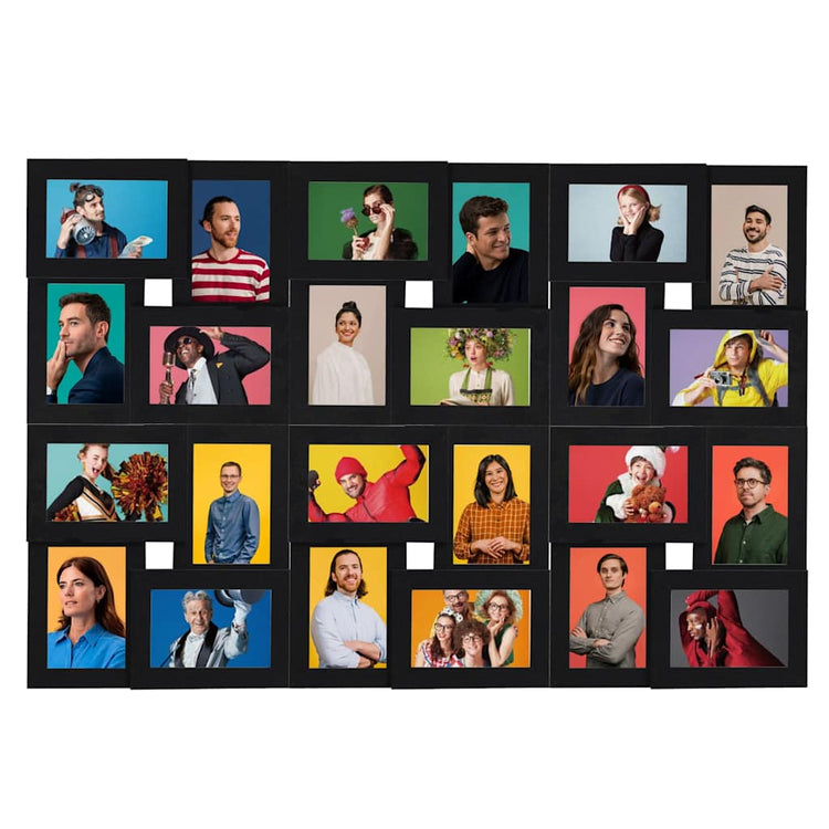 VIDAXL -Fotorahmen für 24 -fache (13x18 cm) Foto MDF Schwarz
