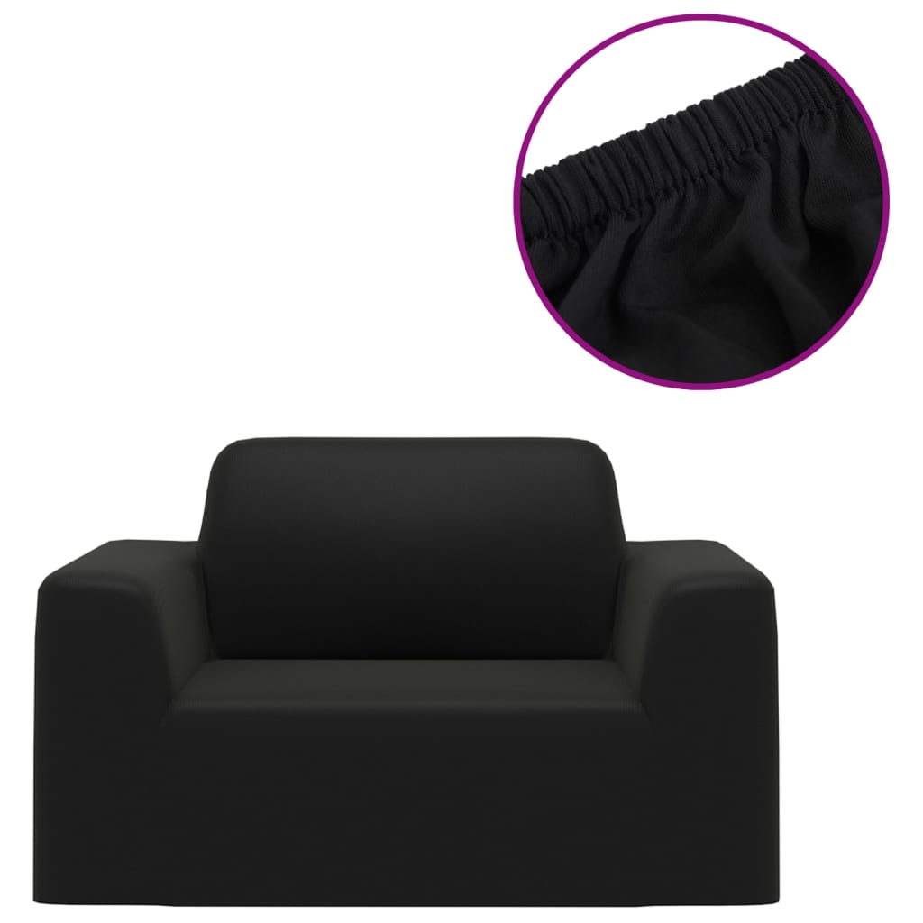 Vidaxl Bankhoes Stretch Polyester Trikotschwarz
