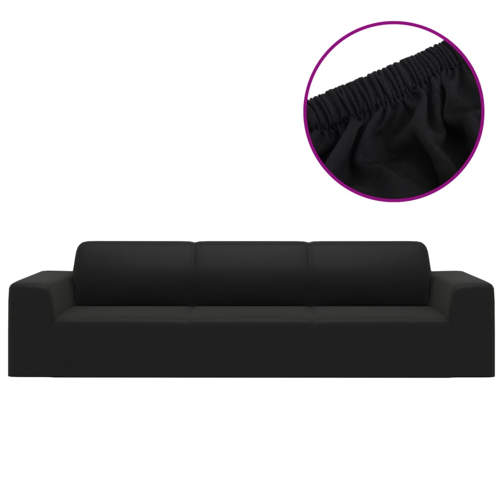Vidaxl Vier -Eerer Bank Cover Stretch Polyester Trikotschwarz