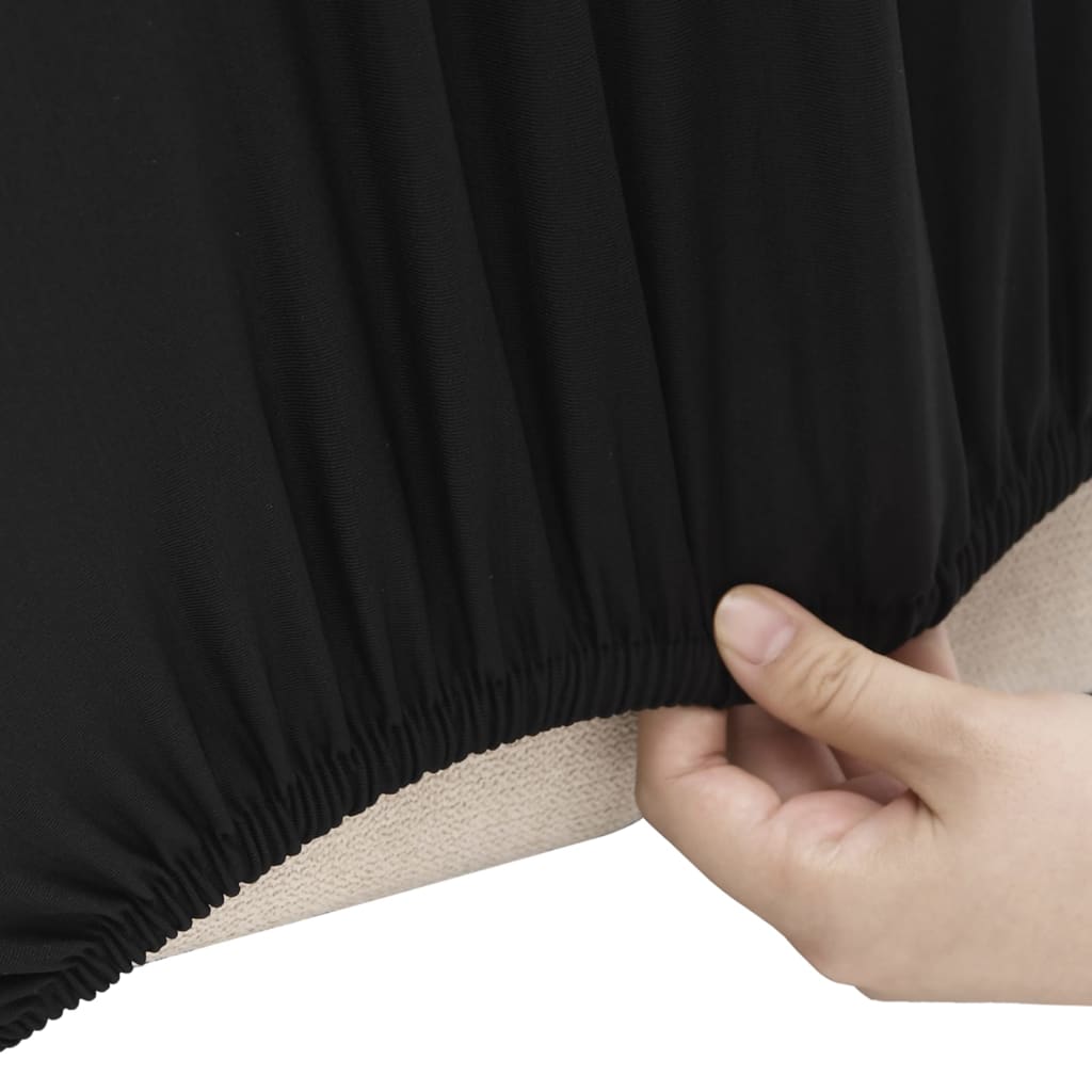 Vidaxl Vier -Eerer Bank Cover Stretch Polyester Trikotschwarz
