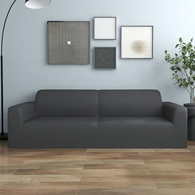 VIDAXL Drei -SOFA -Abdeckung Stretch Polyester -Jersey Anthrazit -gelenkt