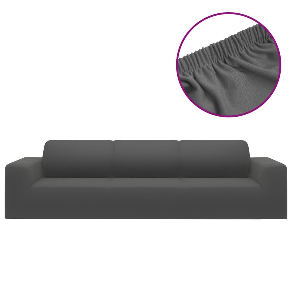 Vidaxl Vier -Eerer -Abdeckung Stretch Polyester -Jersey Anthrazit -gelenkt