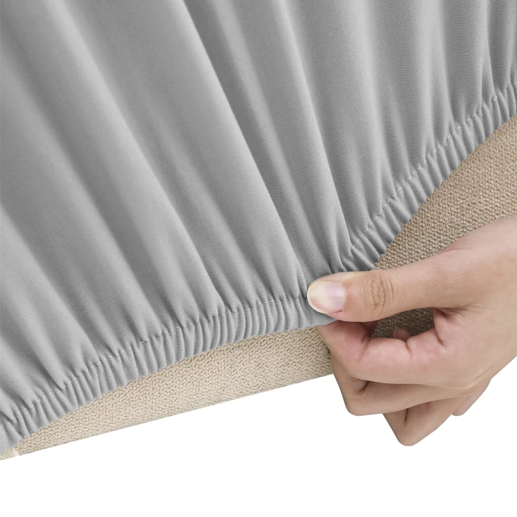 Vidaxl Drei -Eierer -Bankabdeckung Stretch Polyester Jersey Grey