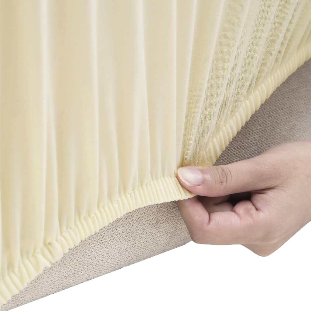 VIDAXL Drei -Eierer -Bankabdeckung Stretch Polyester -Jersey Cream -Colored