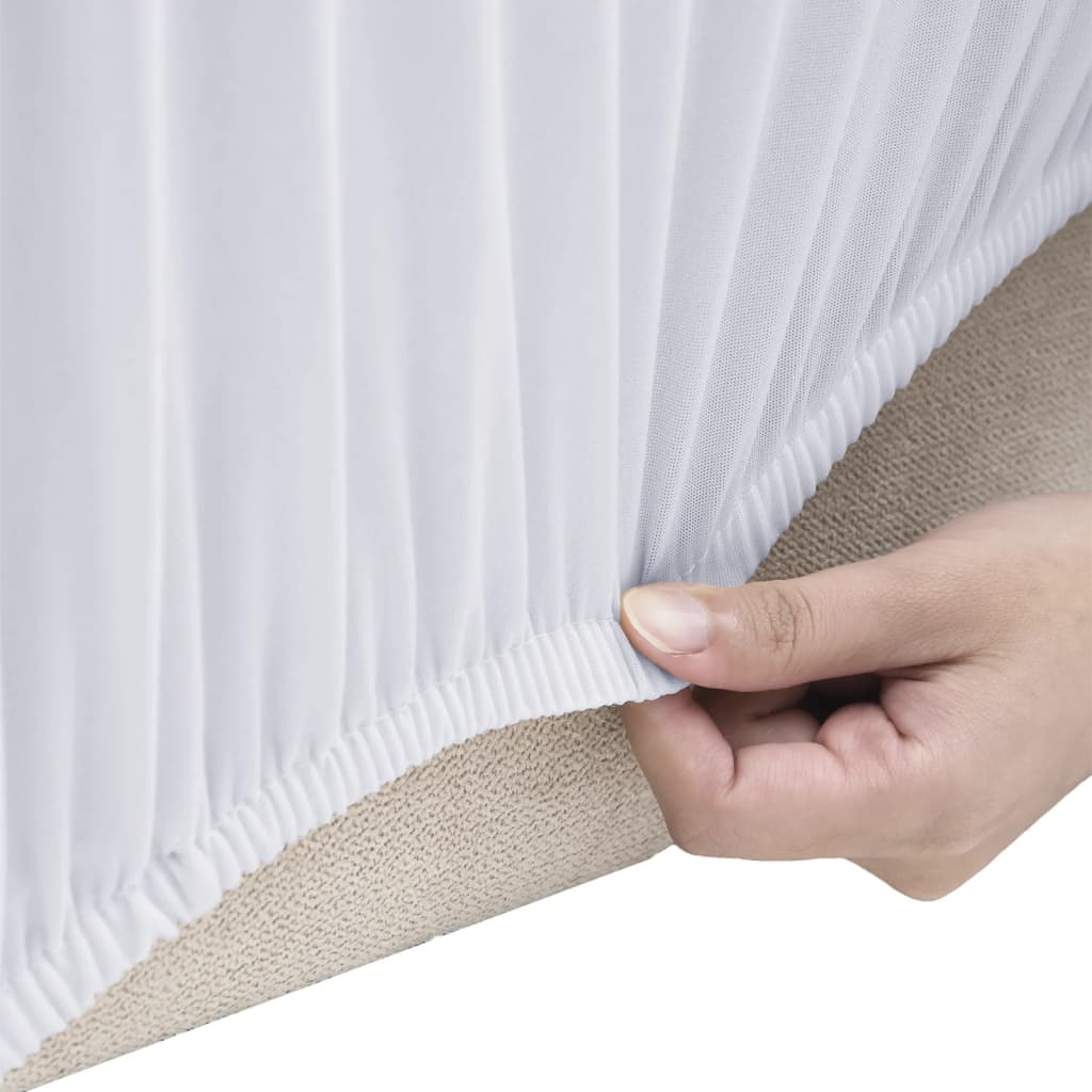 Vidaxl Bankhoes Stretch Polyester Trikot weiß