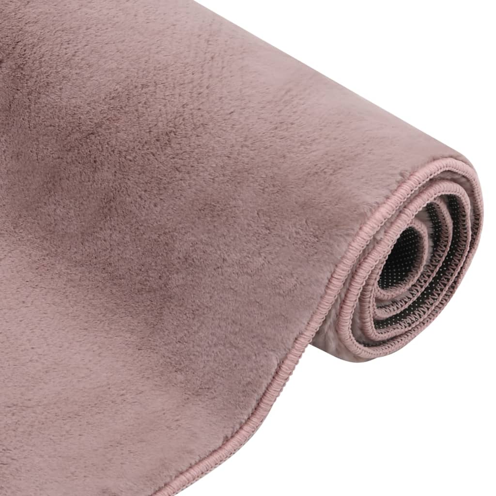 Vidaxl Teppich 180x270 cm künstlicher Kaninchenfell altrosa