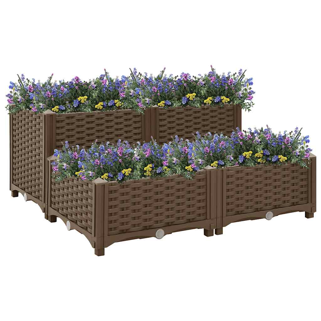 VIDAXL -Pflanzer erhöhte 80 x 80 x 38 cm Polypropylen
