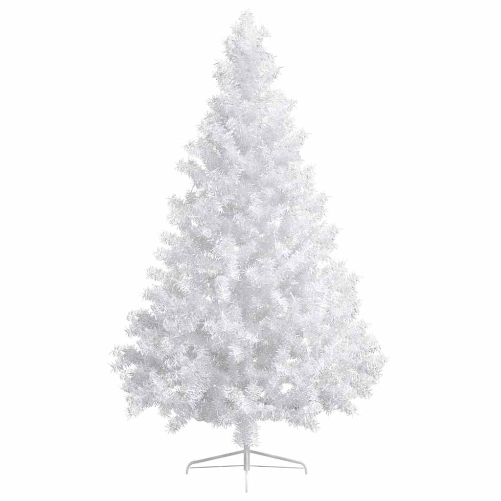 Vidaxl Kunstkerstboom mit Beleuchtung und Weihnachtskugeln halb 210 cm weiß