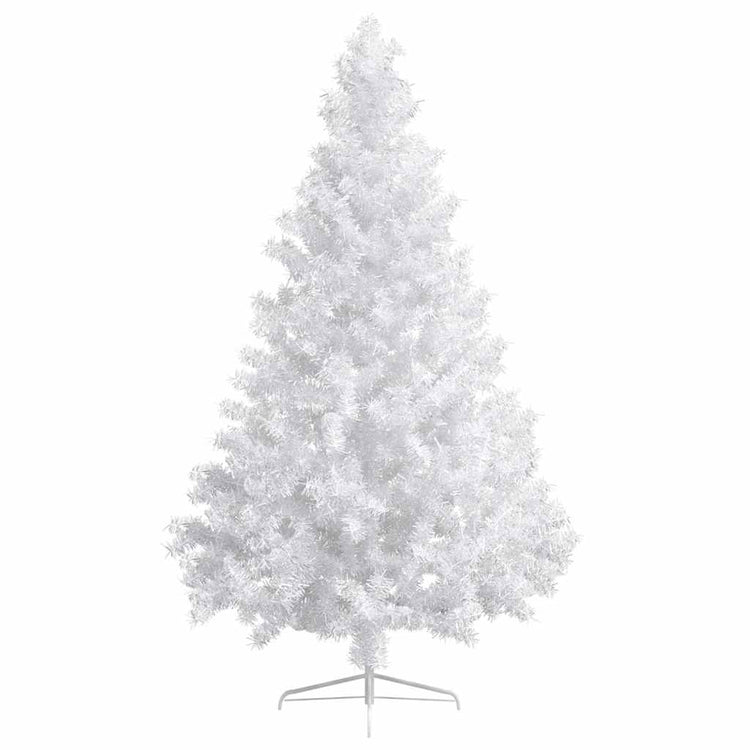 Vidaxl Kunstkerstboom mit Beleuchtung und Weihnachtskugeln halb 210 cm weiß
