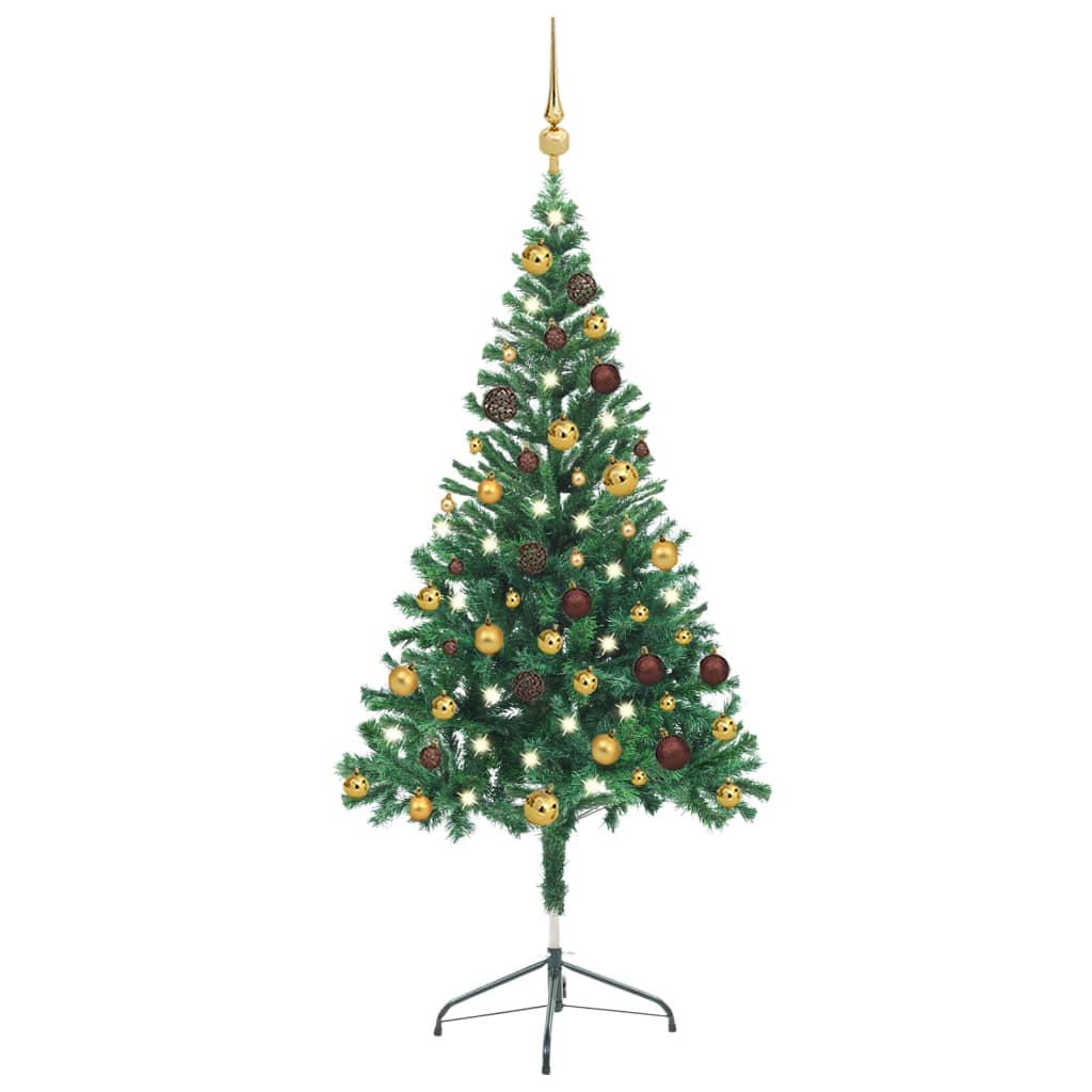 VIDAXL KUNSTKERSTBOOM mit Beleuchtung und Weihnachtskugeln 380 Zweige 150 cm