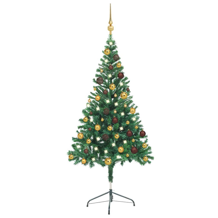 VIDAXL KUNSTKERSTBOOM mit Beleuchtung und Weihnachtskugeln 380 Zweige 150 cm