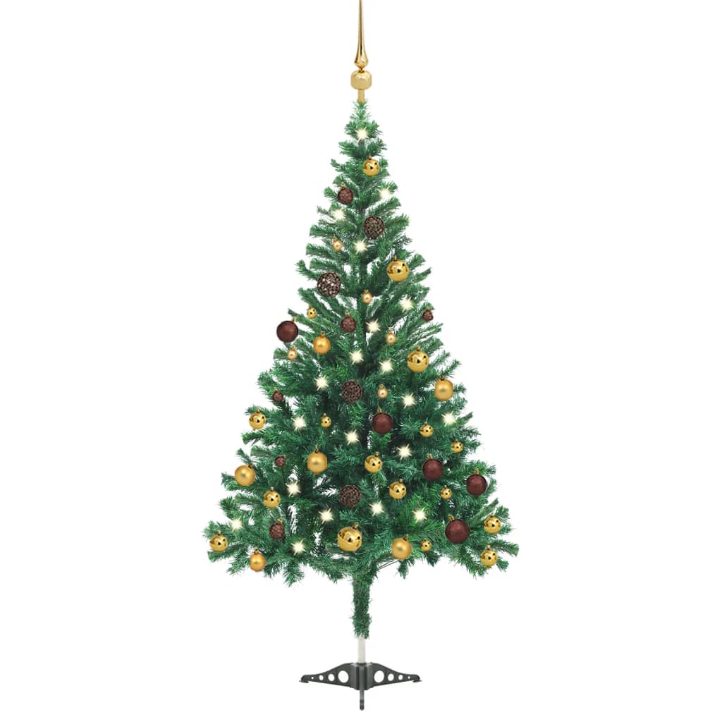 VIDAXL KUNSTKERSTBOOM mit Beleuchtung und Weihnachtsbällen 546 Zweige 180 cm