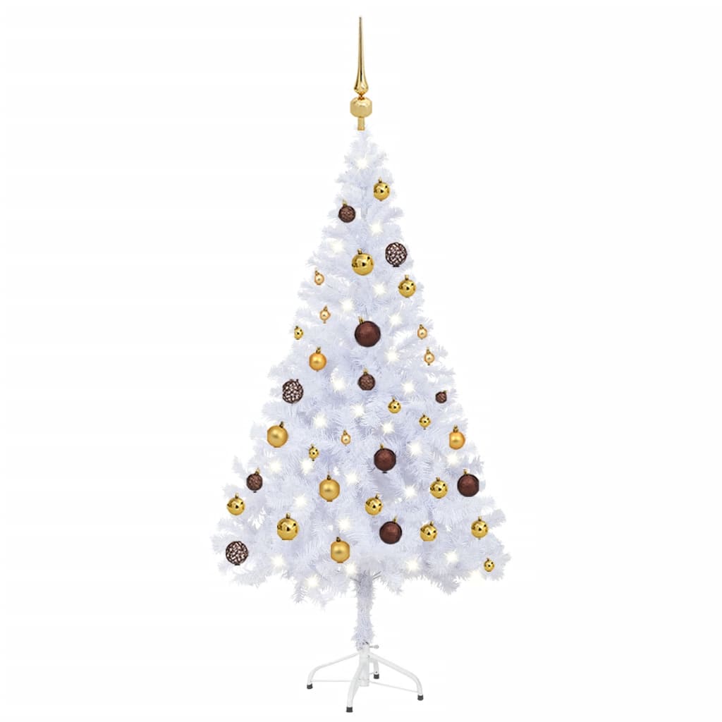 Vidaxl Kunstkerstboom mit Beleuchtung und Weihnachtskugeln 230 Zweige 120 cm