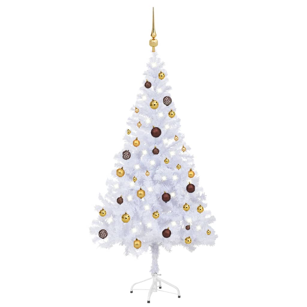VIDAXL KUNSTKERSTBOOM mit Beleuchtung und Weihnachtskugeln 380 Zweige 150 cm