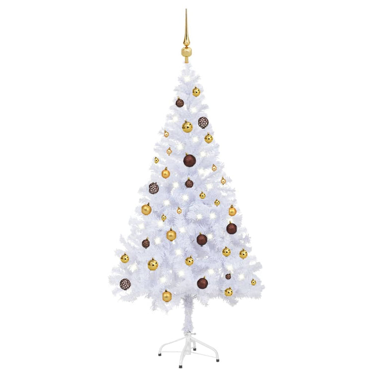 VIDAXL KUNSTKERSTBOOM mit Beleuchtung und Weihnachtskugeln 380 Zweige 150 cm