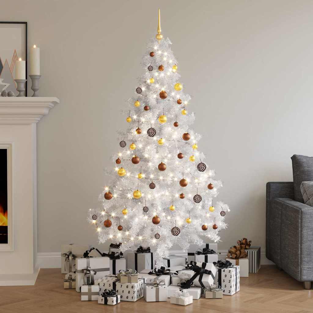 VIDAXL KUNSTKERSTBOOM mit Beleuchtung und Weihnachtsbällen 620 Zweige 180 cm