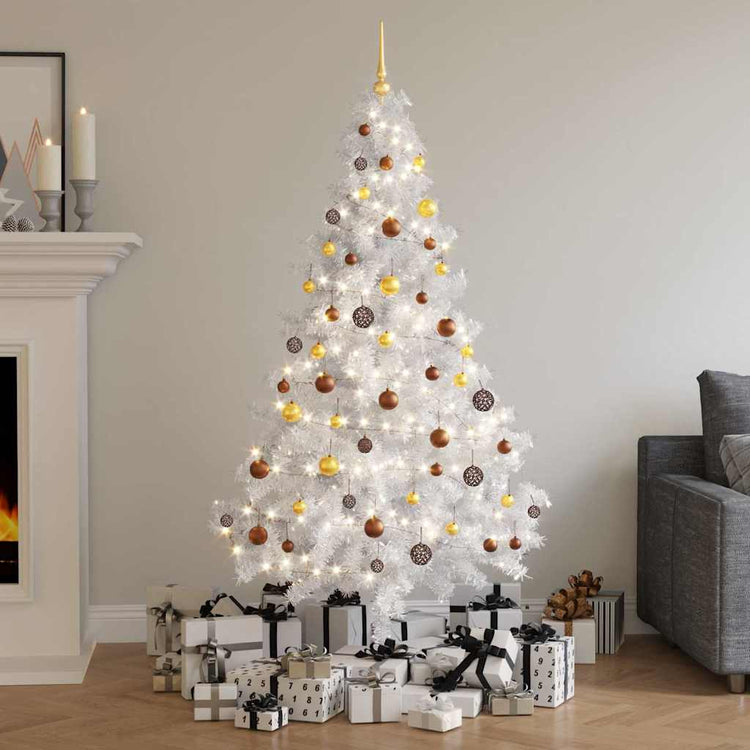 VIDAXL KUNSTKERSTBOOM mit Beleuchtung und Weihnachtsbällen 620 Zweige 180 cm