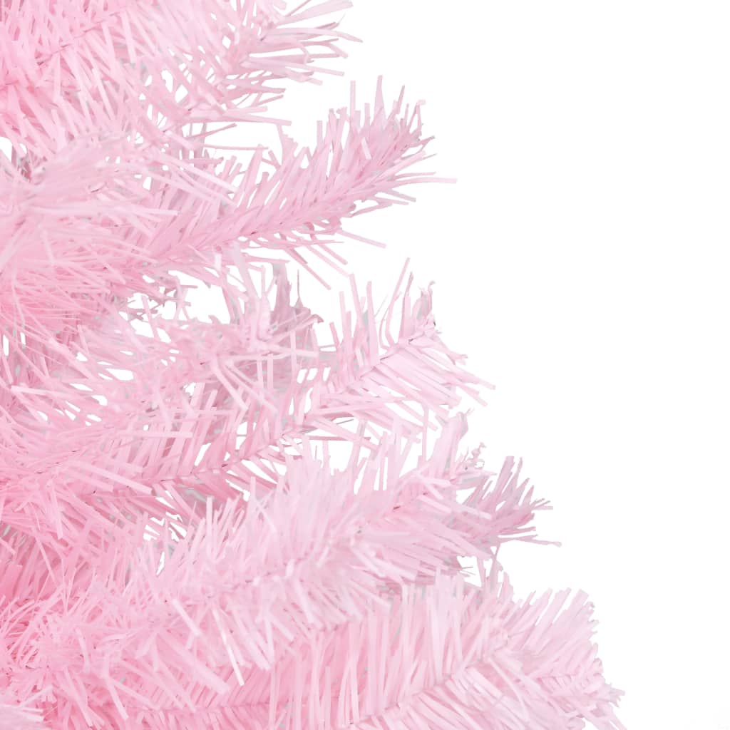 Vidaxl Kunstkerstboom mit Beleuchtung und Weihnachtskugeln 150 cm PVC Pink