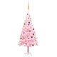 Vidaxl Kunstkerstboom mit Beleuchtung und Weihnachtskugeln 210 cm PVC Pink