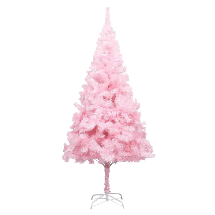 Vidaxl Kunstkerstboom mit Beleuchtung und Weihnachtskugeln 240 cm PVC Pink